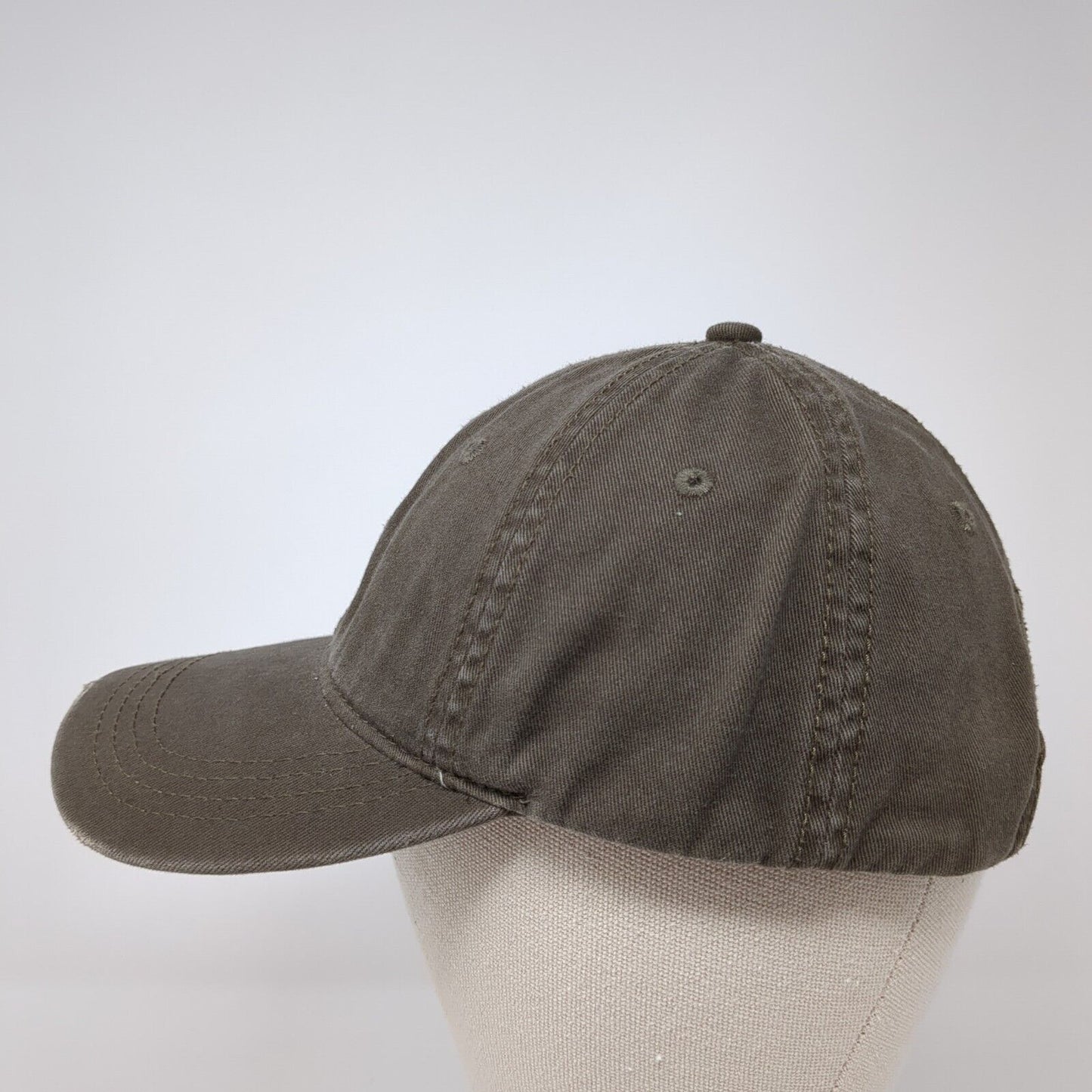 Unbranded Slideback Hat Brown One Size Adjustable Vented Holes 6 Panel Blank