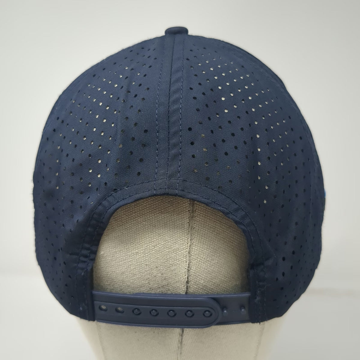 Mountainland Supply Co Trucker Hat Blue One Size Rope Mountain Logo Perforated