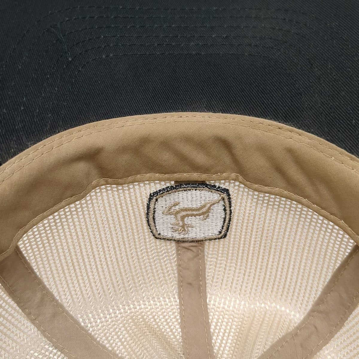 John Deere Trucker Hat Beige One Size Mesh Back Snapback Logo K-Products Work