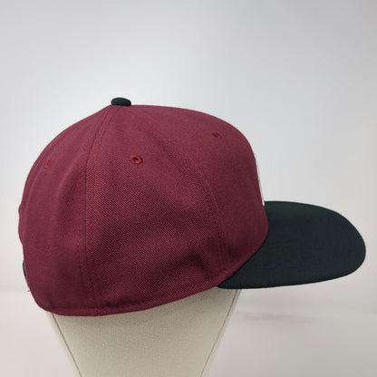 Jordan Snapback Hat Red Black One Size Flat Brim Jumpman Embroidered Logo Sports