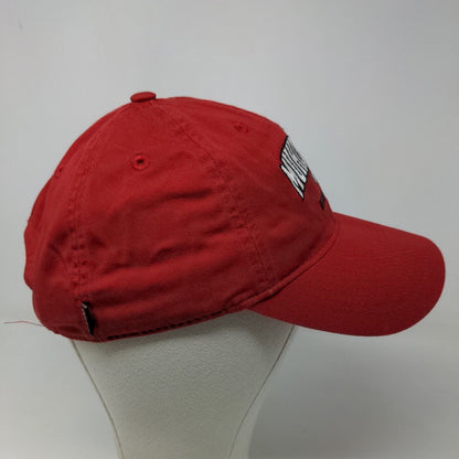 Legacy Men's Slideback Hat Red Embroidered Muhlenberg Baseball Logo Cotton