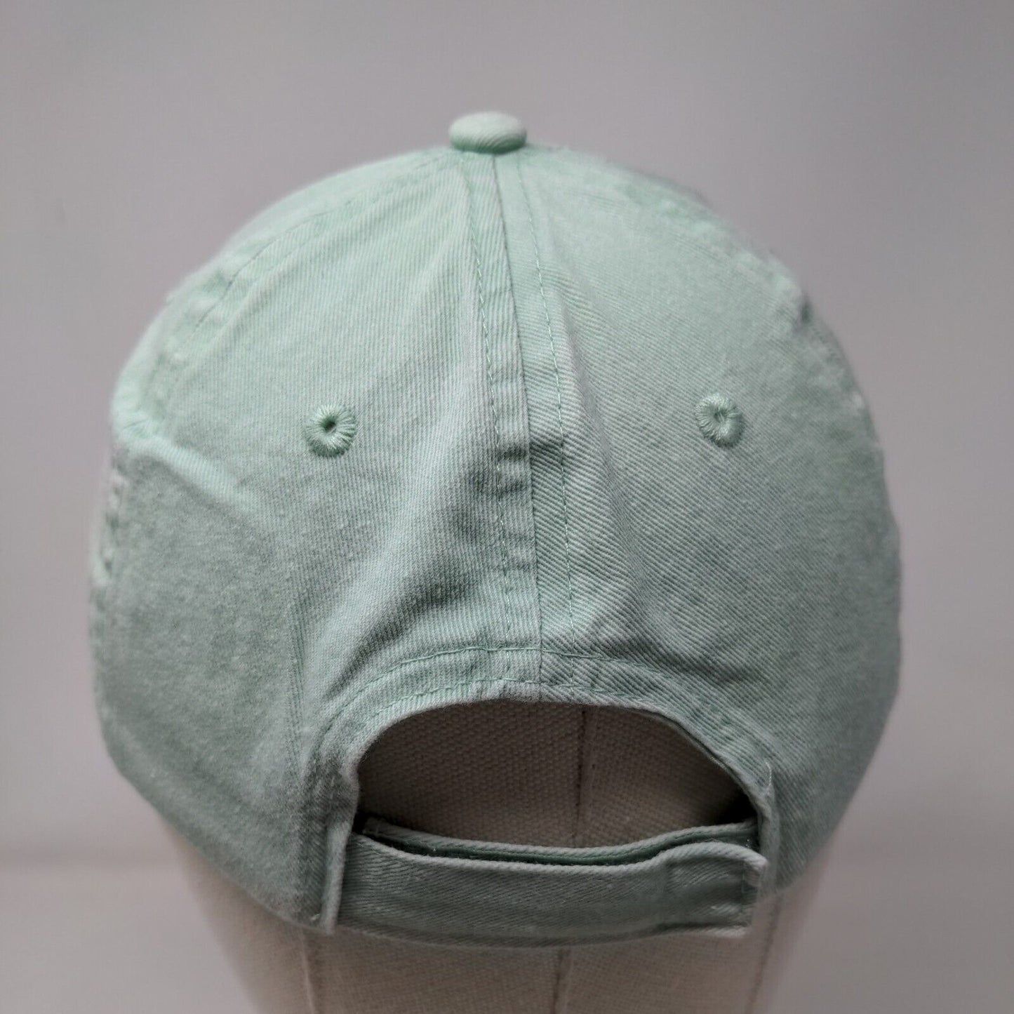Monogram Strapback Hat Green OSFM Embroidered Adjustable Solid 6 Panel