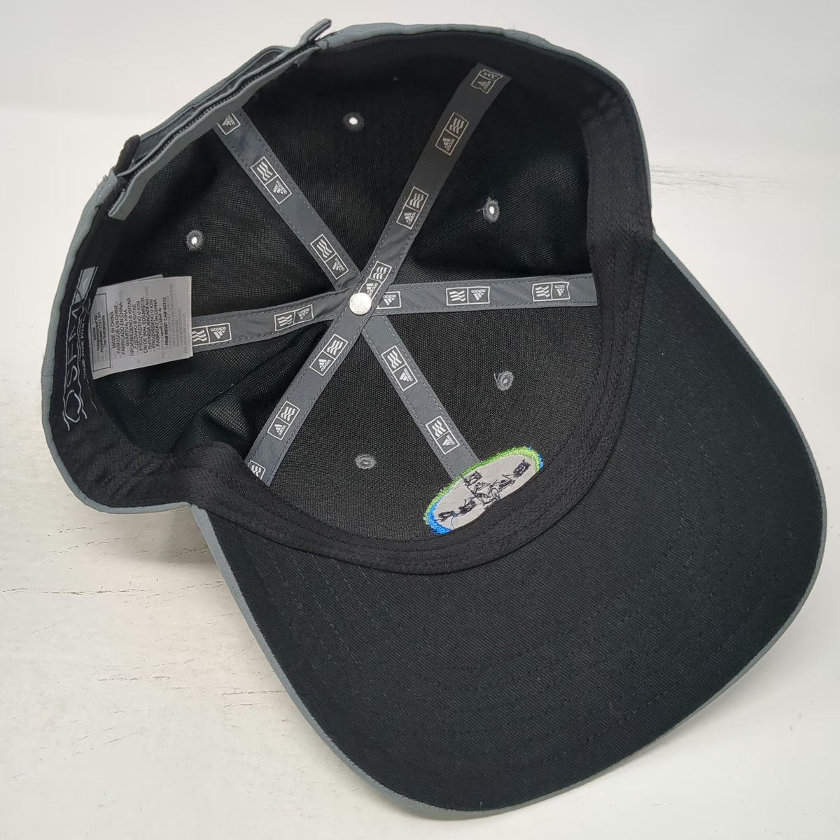 Adidas Baseball Cap Gray One Size Bayer Logo Strapback Polyester Hat