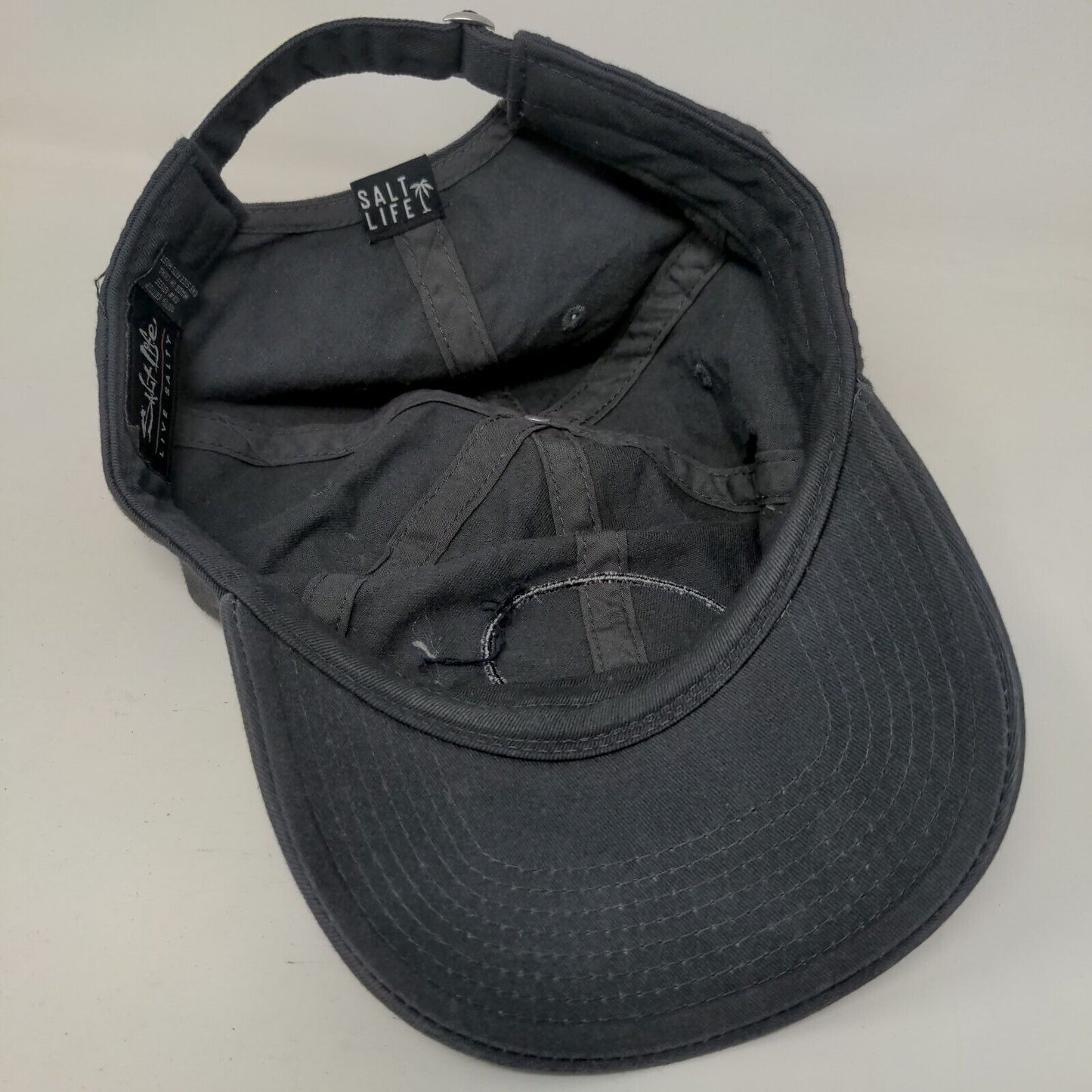 Salt Life Palm Tree Patch Slideback Hat Gray OSFM Adjustable Live Salty