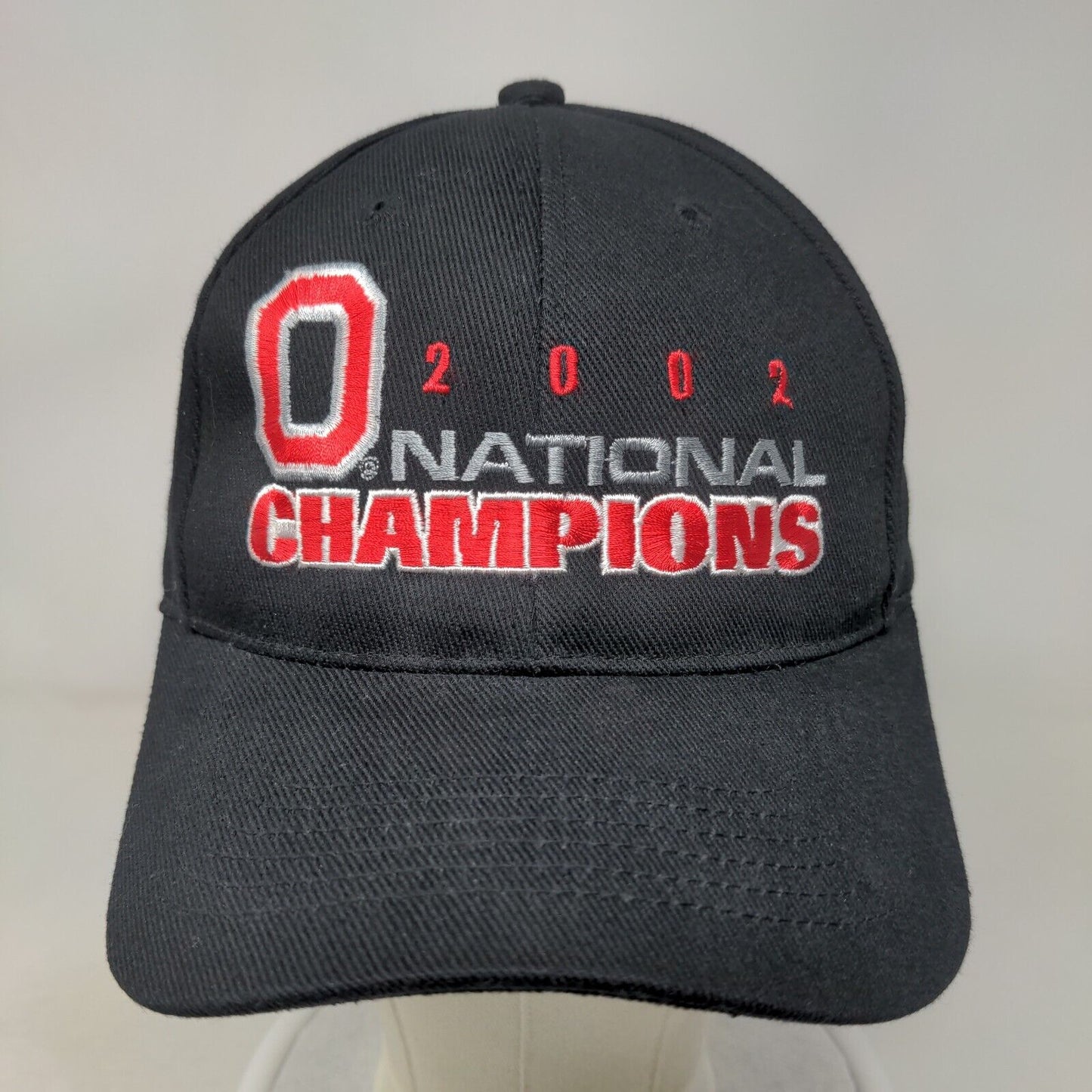 Ohio State Buckeyes 2002 National Champion Strapback Hat Black OSFA Vintage NCAA