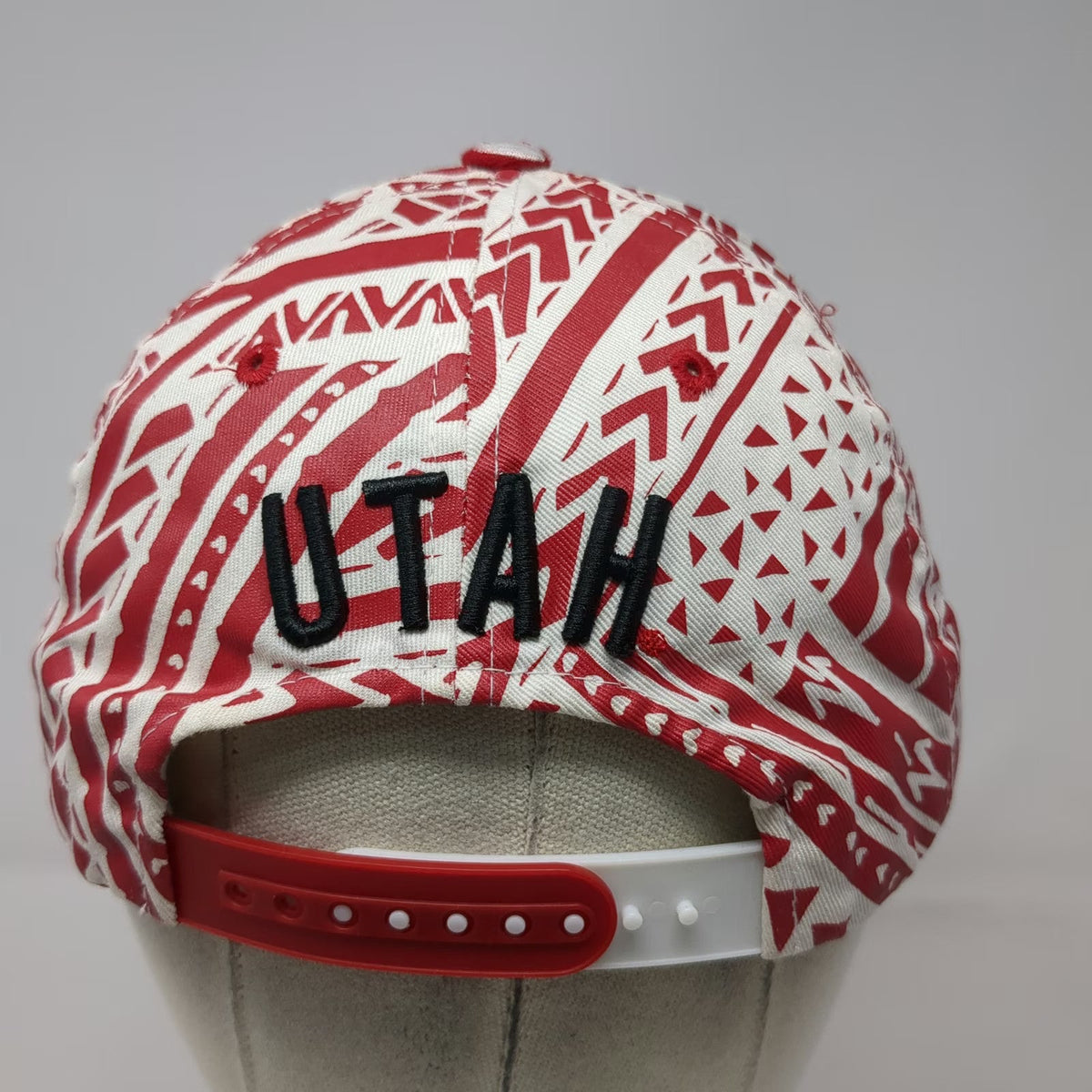 Utah Utes NCAA Zephyr Snapback Hat White Red One Size Geometric Tribal Print