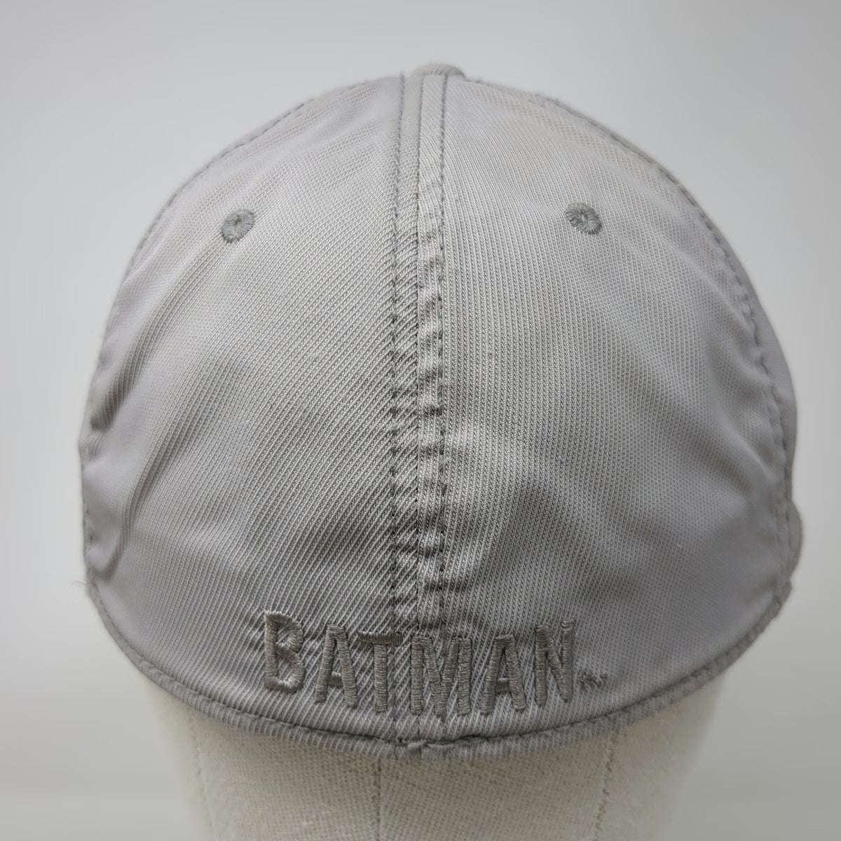 Batman Gray Yellow Baseball Cap One Size Flat Brim Stretch Fit Logo Hat
