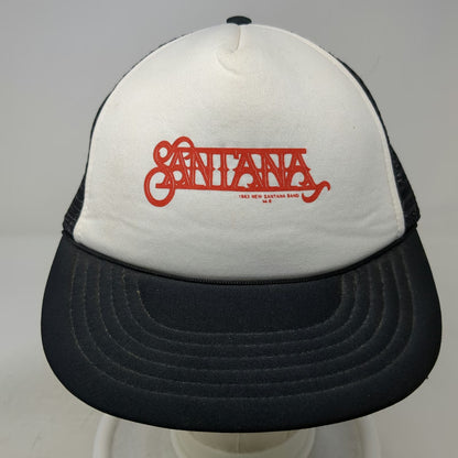 Santana 1983 New Band Black One Size Trucker Hat Mesh Snapback Foam Logo Vintage