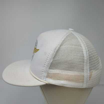 Nissin Trucker Hat White One Size Wings of Wenatchee Apple Logo Snapback Rope