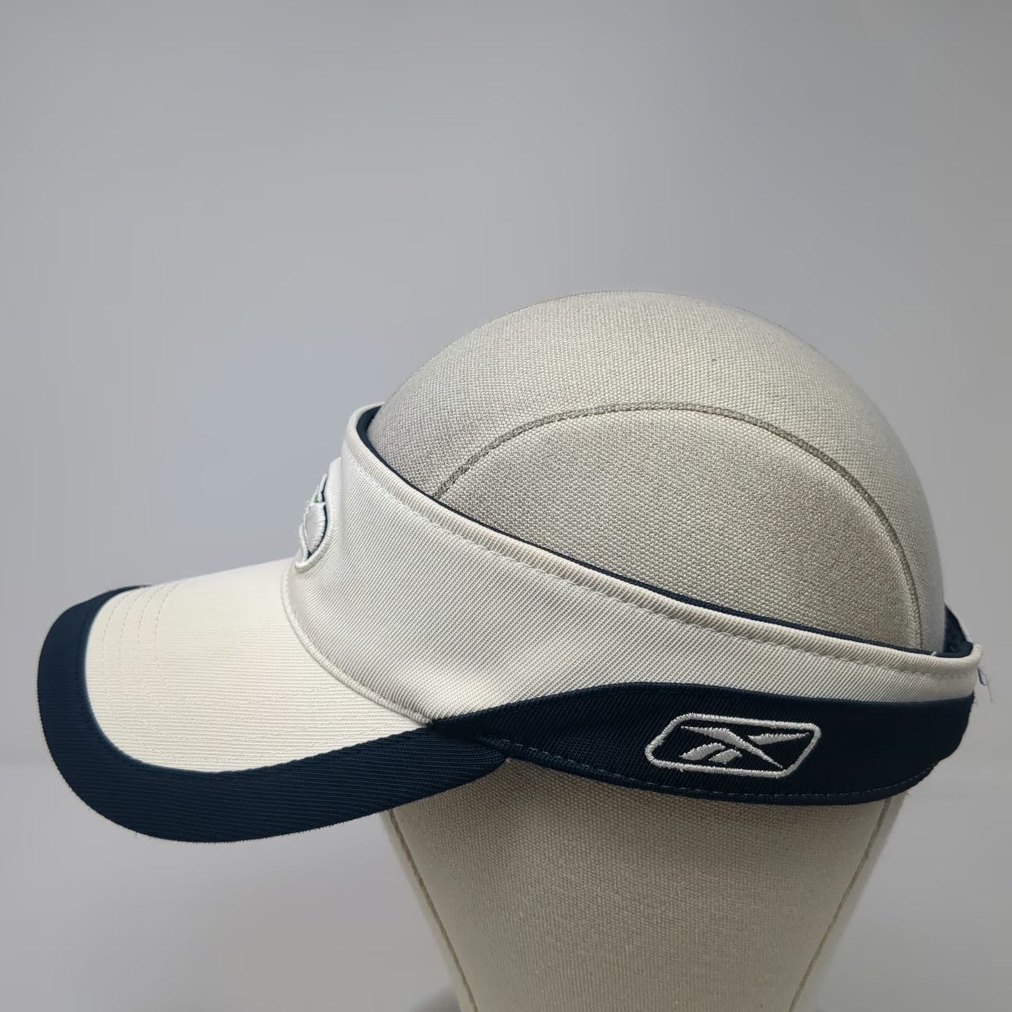 Seattle Seahawks NFL Reebok Visor White Blue One Size On Field Strapback Hat