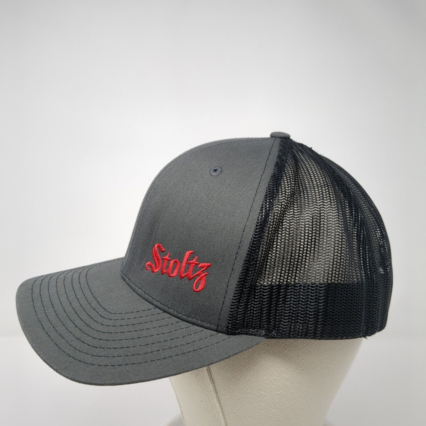 Stoltz Snapback Mesh Back Trucker Hat Gray One Size Adjustable 6 Panel