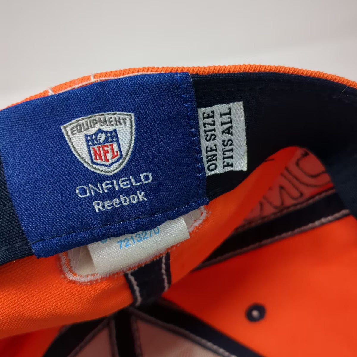 Reebok Denver Broncos NFL Cap Orange Gray One Size Embroidered Logo Stretch Fit