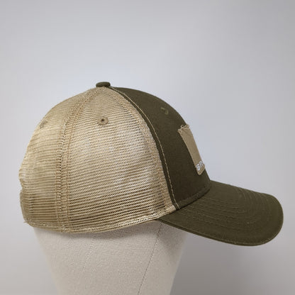 Bronco Patch Snapback Mesh Back Trucker Hat Brown One Size Adjustable