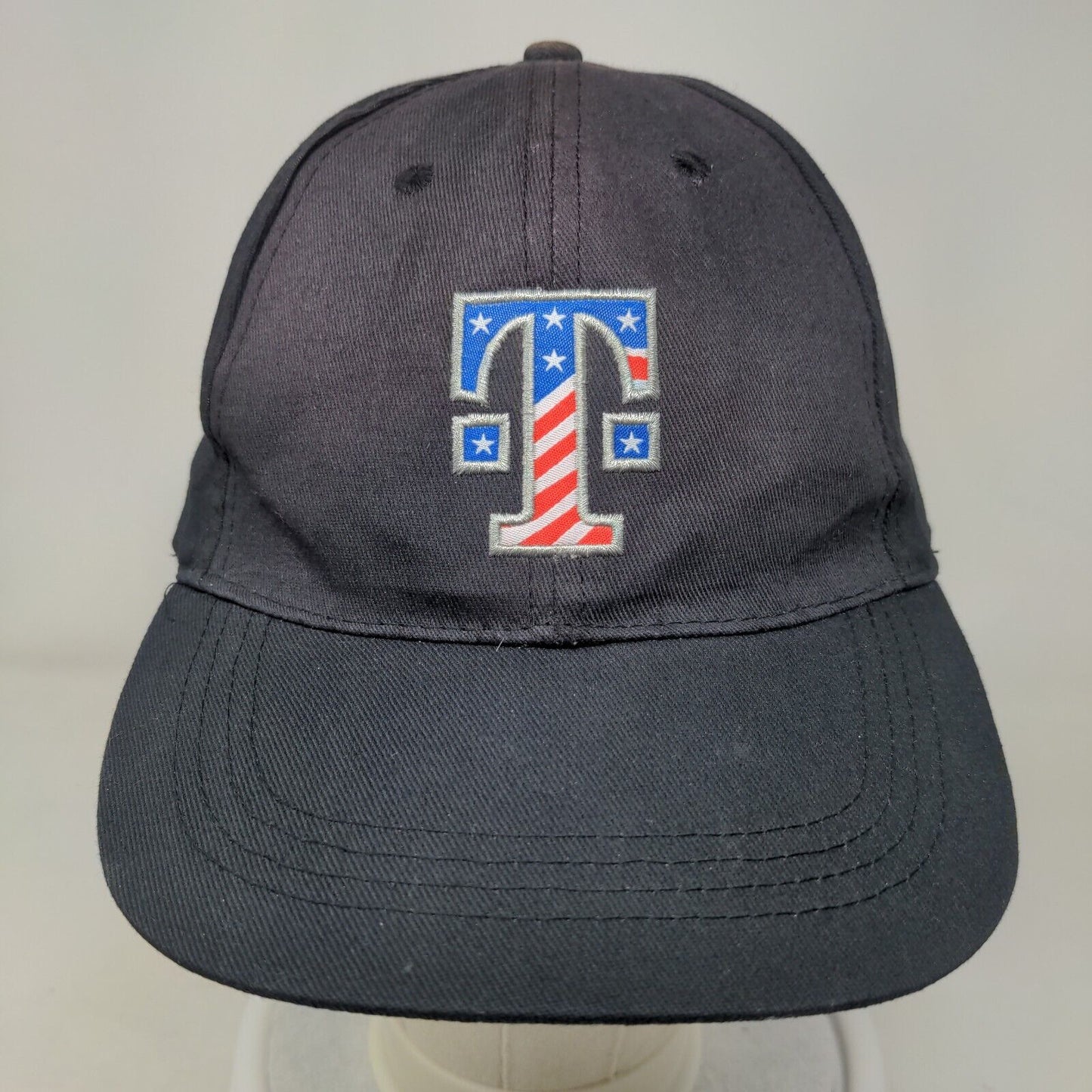 T-Mobile Strapback Hat Black One Size Adjustable Embroidered Patriotic 6 Panel