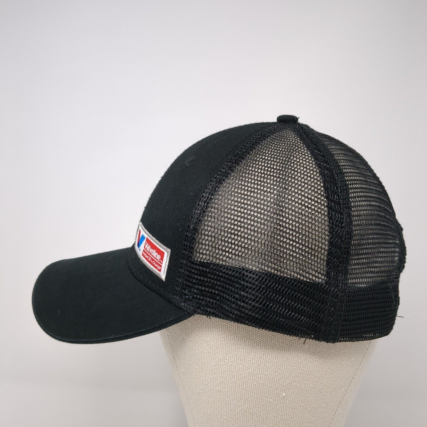 Valvoline Snapback Trucker Hat Black One Size Mesh Back Adjustable