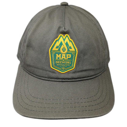 MAP 5 Panel Green One Size Brewing Bozeman Montana Patch Slideback Hat Brewery