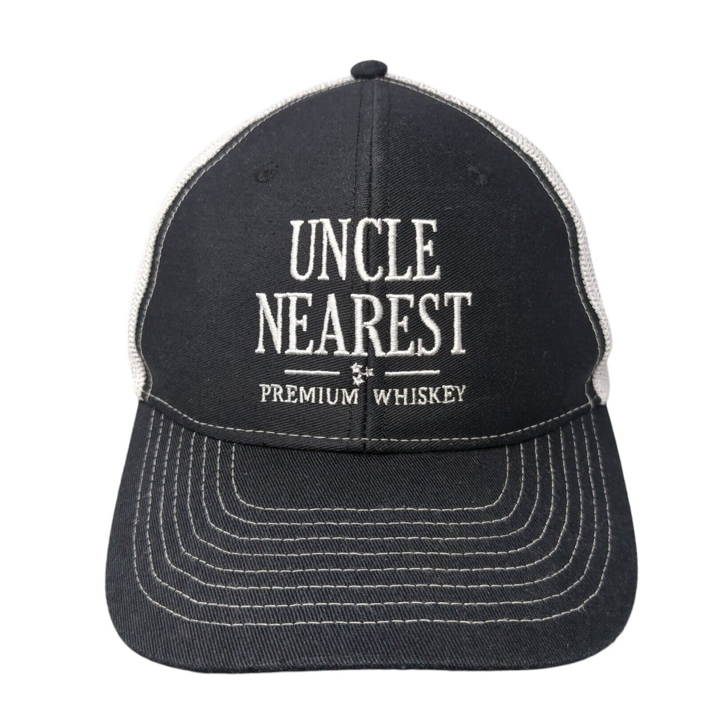 Uncle Nearest Premium Whiskey Snapback Hat Black One Size Mesh Back