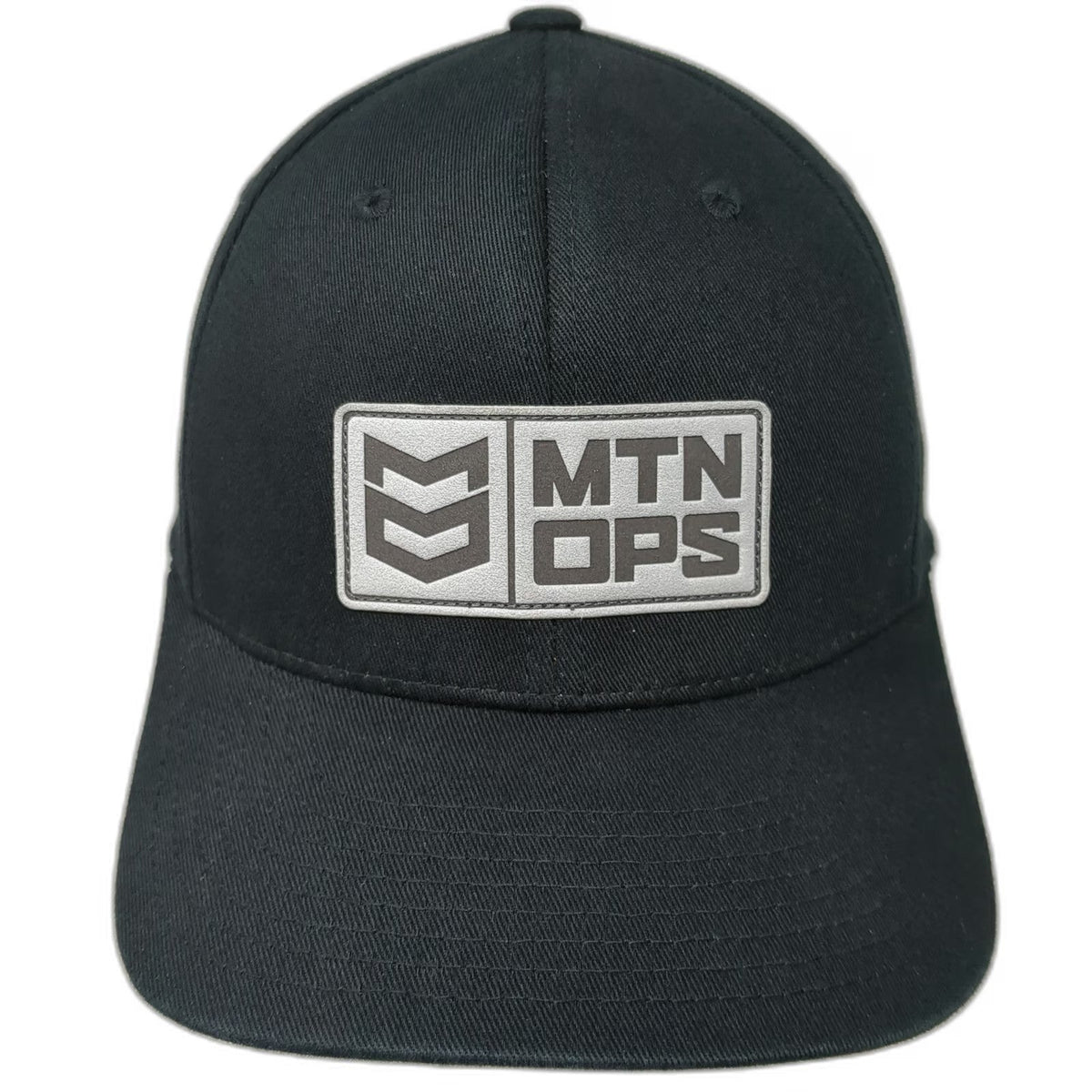 MTN OPS Baseball Cap Black M Flexfit Gray Patch Stretch Fit Performance Gear Hat