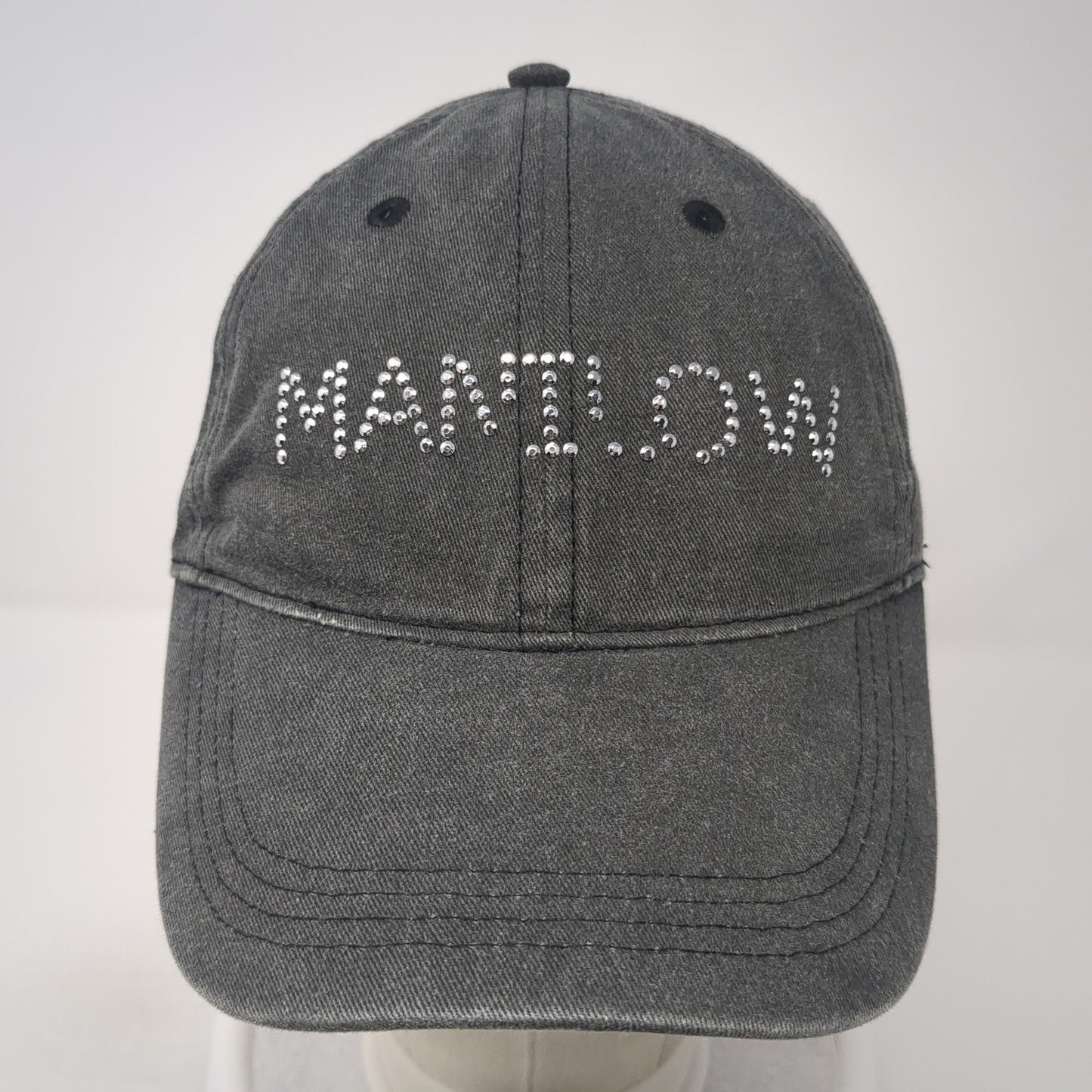 Manilow Rhinestone Slideback Hat Gray One Size Adjustable Authentic Pigment