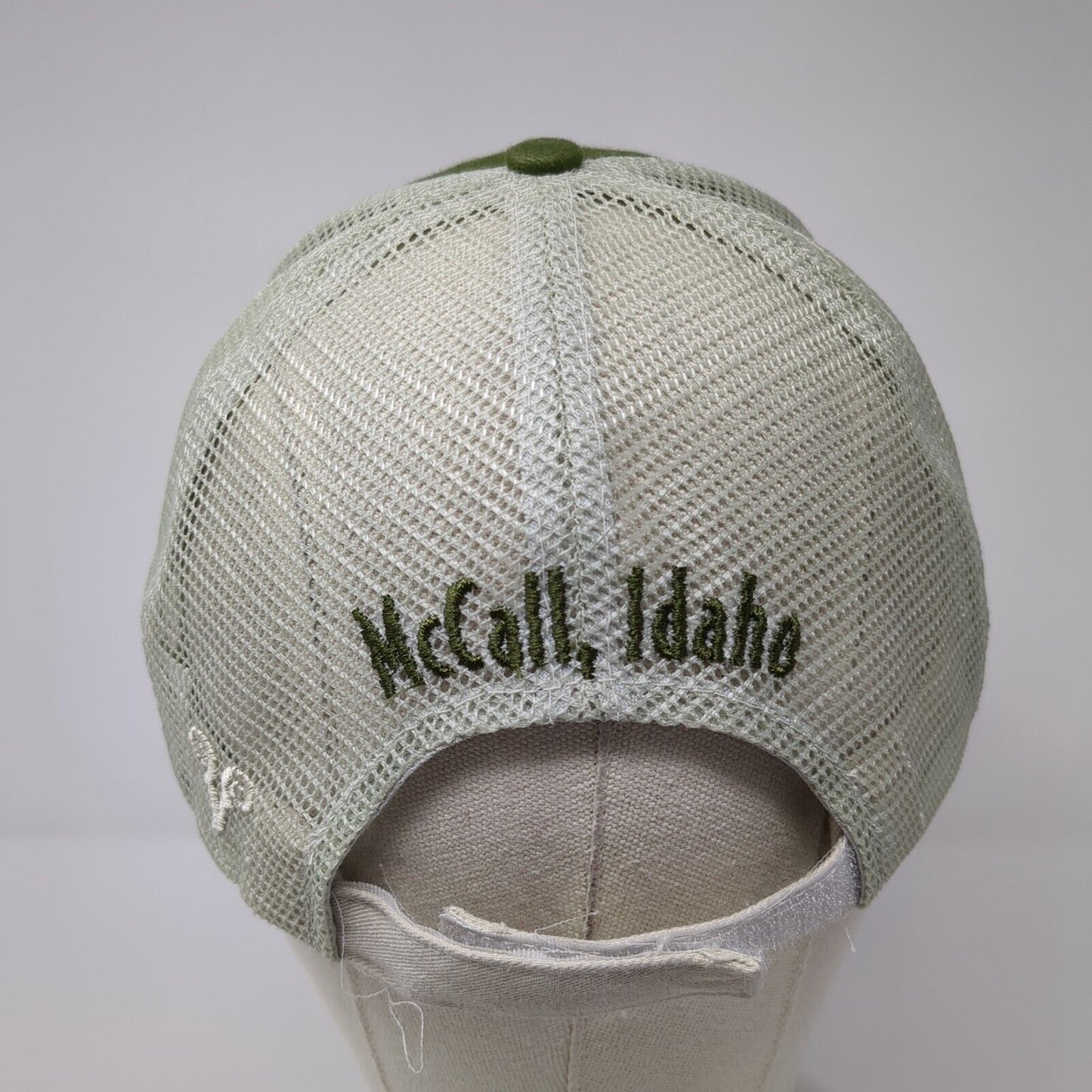 McCall Idaho Strapback Trucker Hat Green One Size Embroidered Logo