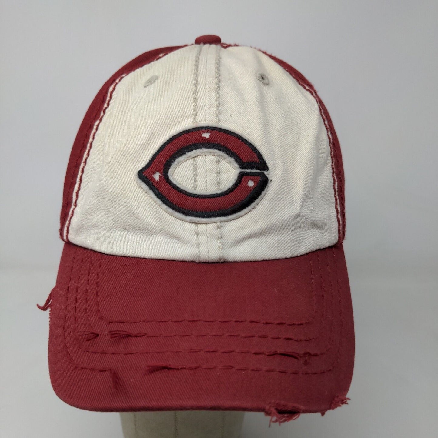 '47 Twins Men's Fitted Hat Red Cream size L Embroidered Cincinnati Reds Logo