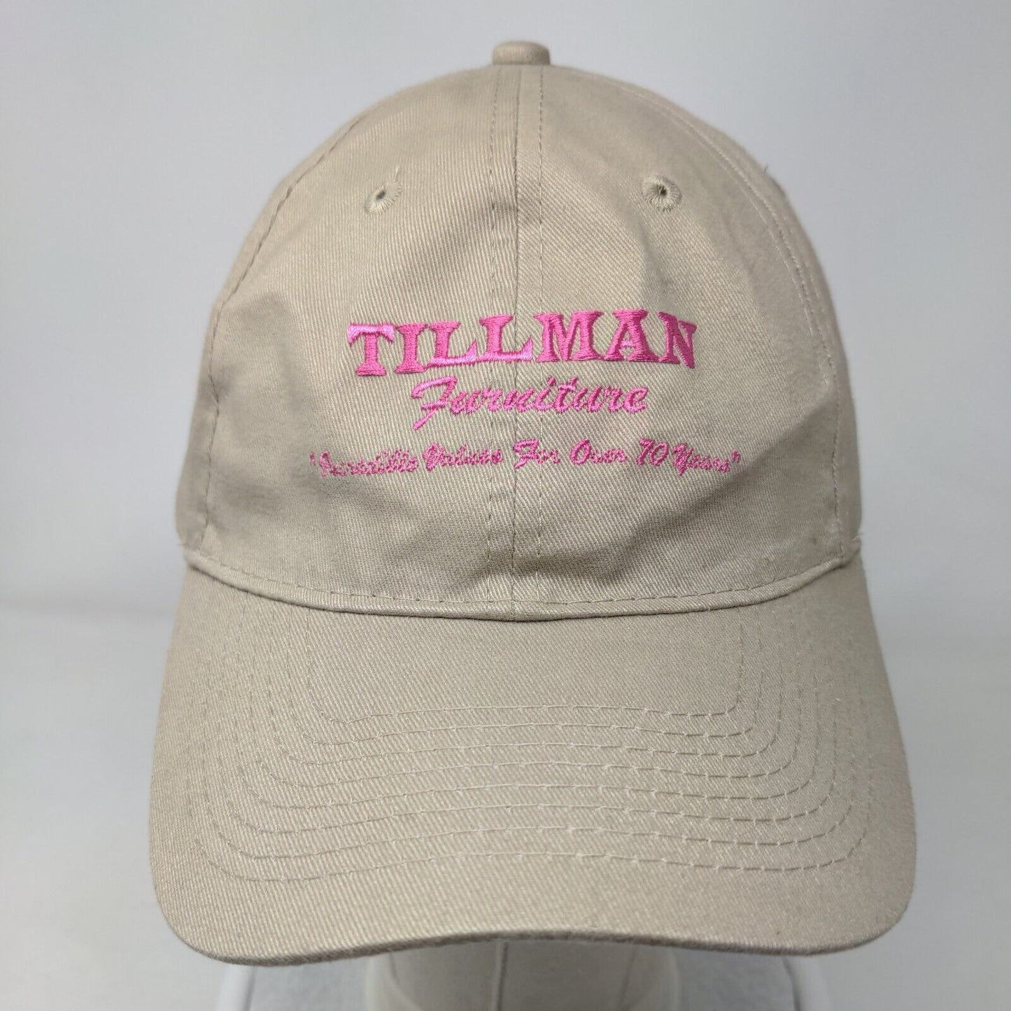 Tillman Furniture Strapback Hat Tan One Size Embroidered Fismark