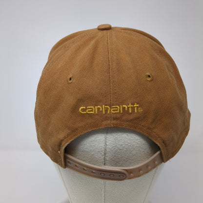 Carhartt Snapback Hat Brown One Size Adjustable Embroidered Logo 6 Panel
