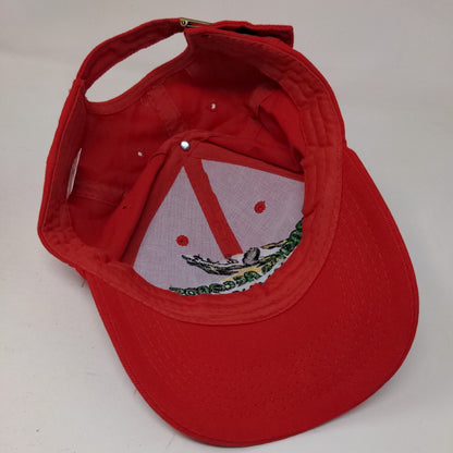 Tracks & Record Jamaica Slideback Hat Red One Size Adjustable Embroidered