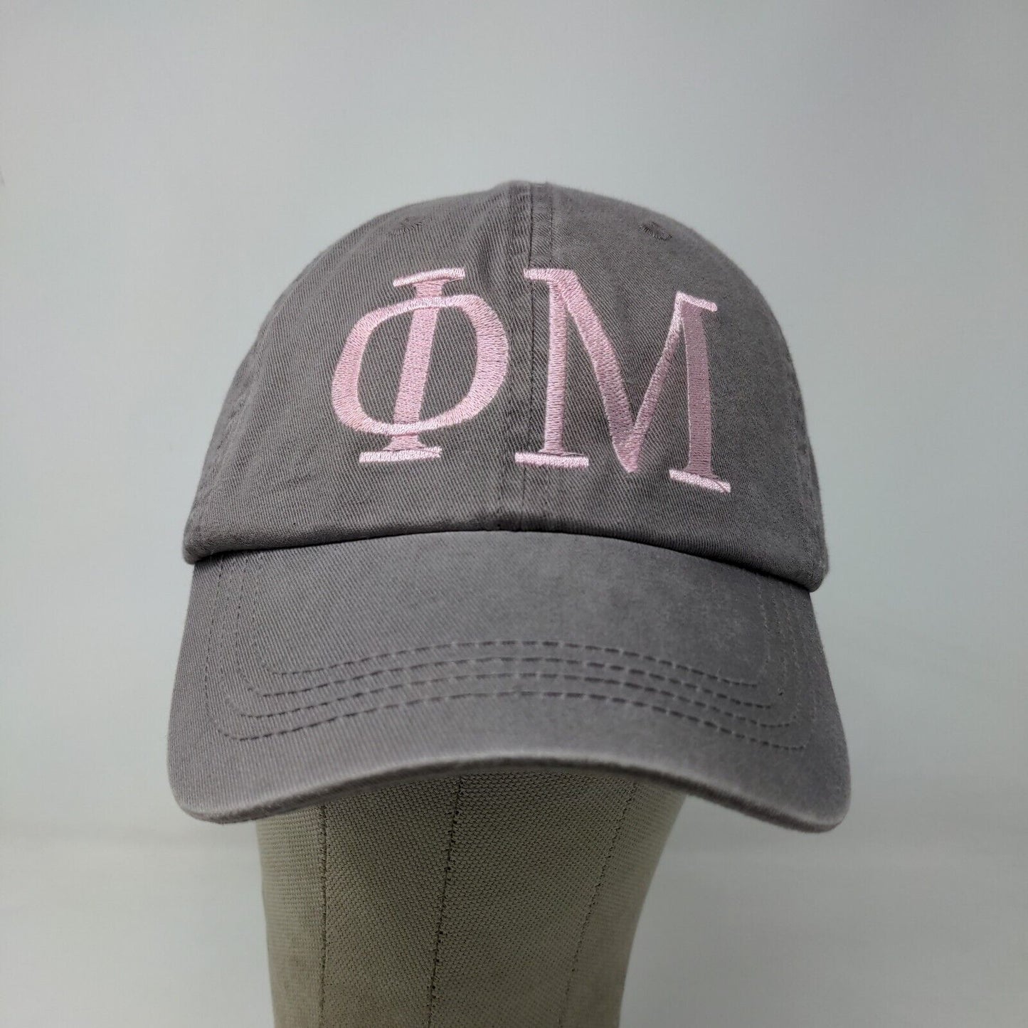 Alternative Women's Slideback Hat Gray Embroidered Phi Mu Sorority Logo