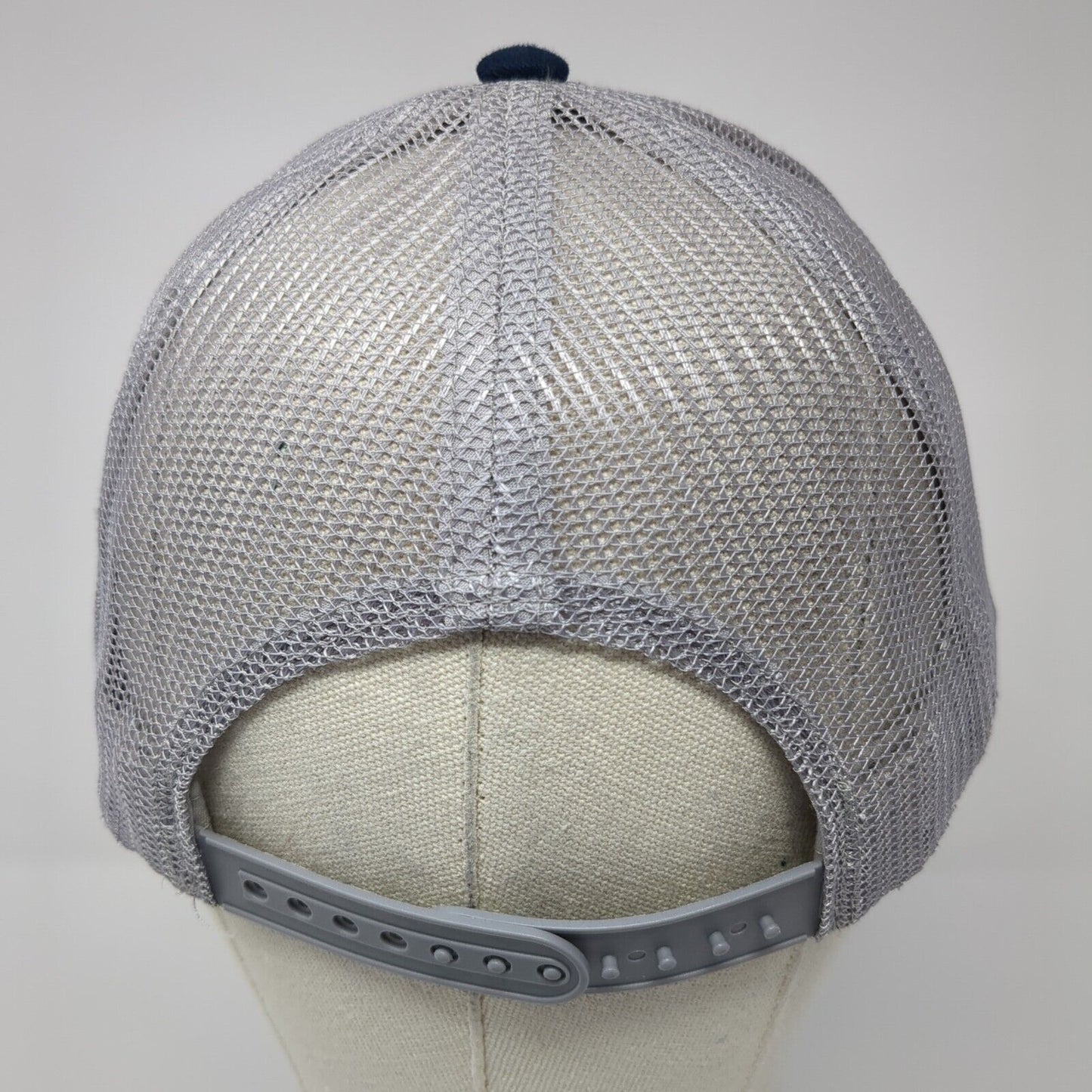 iFIT Summer Camp Patch Snapback Trucker Hat Blue One Size Mesh Back