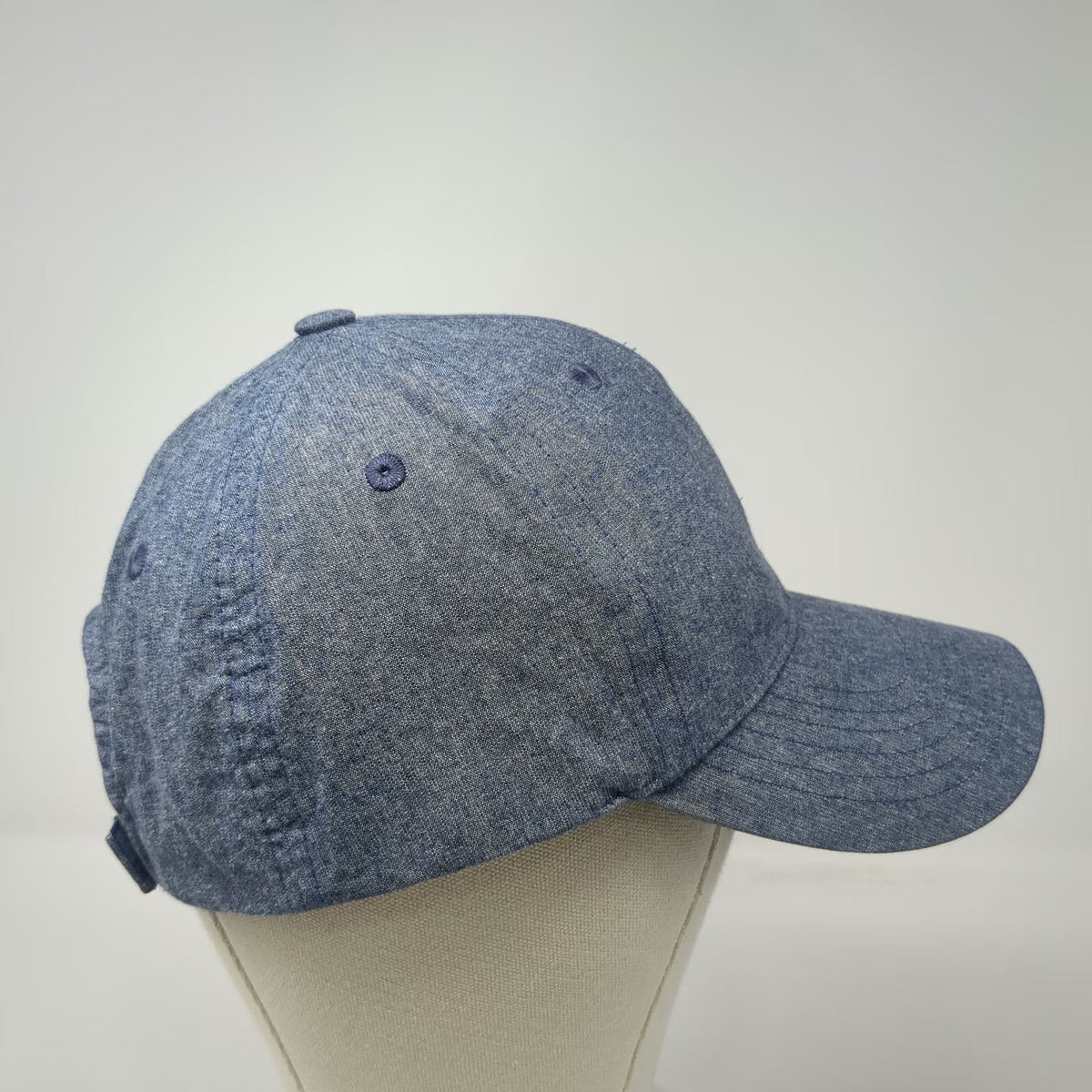 Hat Attack Baseball Cap Blue One Size Strapback Solid Curved Bill Cotton Hat