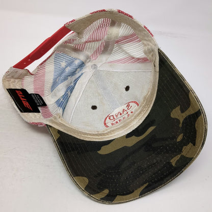 Otto Trucker Hat Green Red White Blue One Size Camo American Flag Sand Jamm