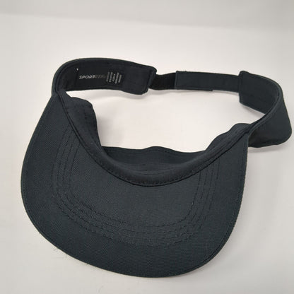 Letter H Golf Sun Visor Hat Black One Size Adjustable Lightweight Sport-Tek