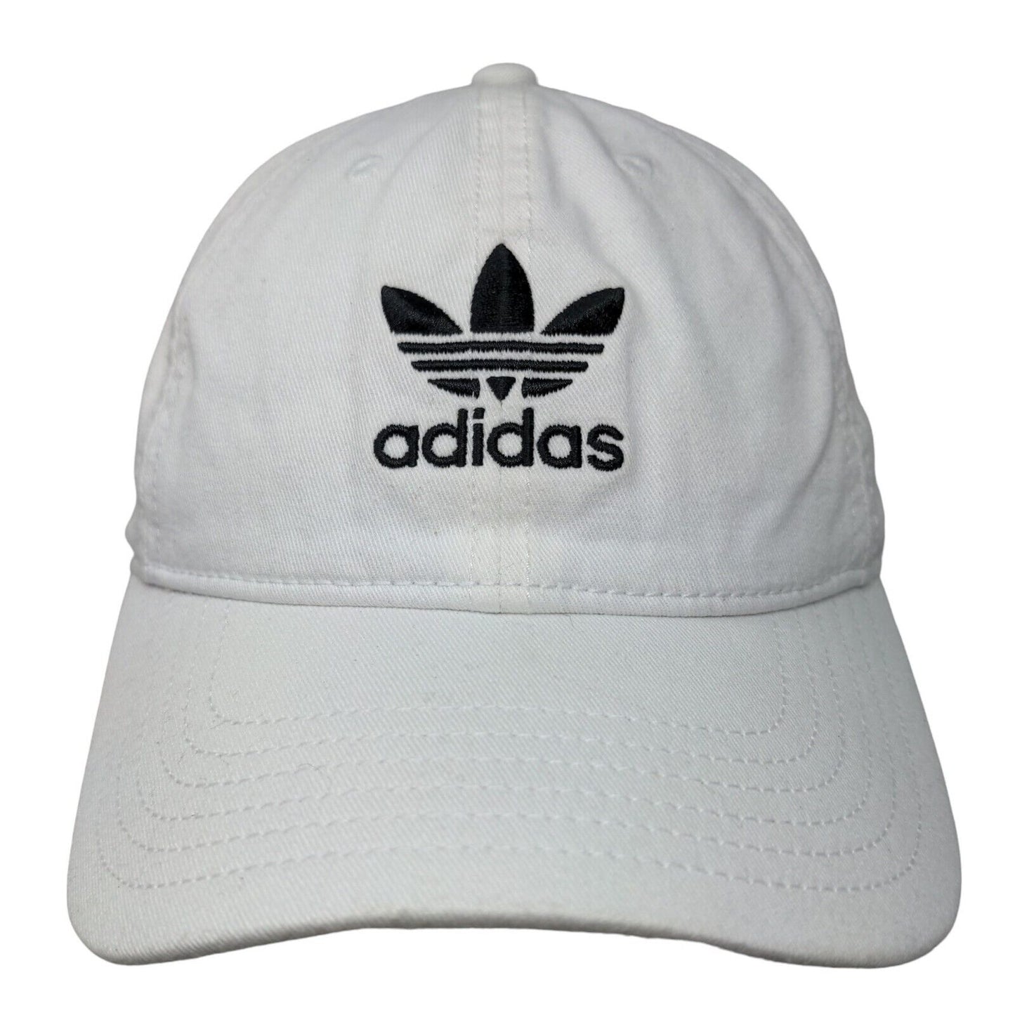 Adidas Men's Slideback Hat White OSFA Embroidered Trefoil Logo Cotton