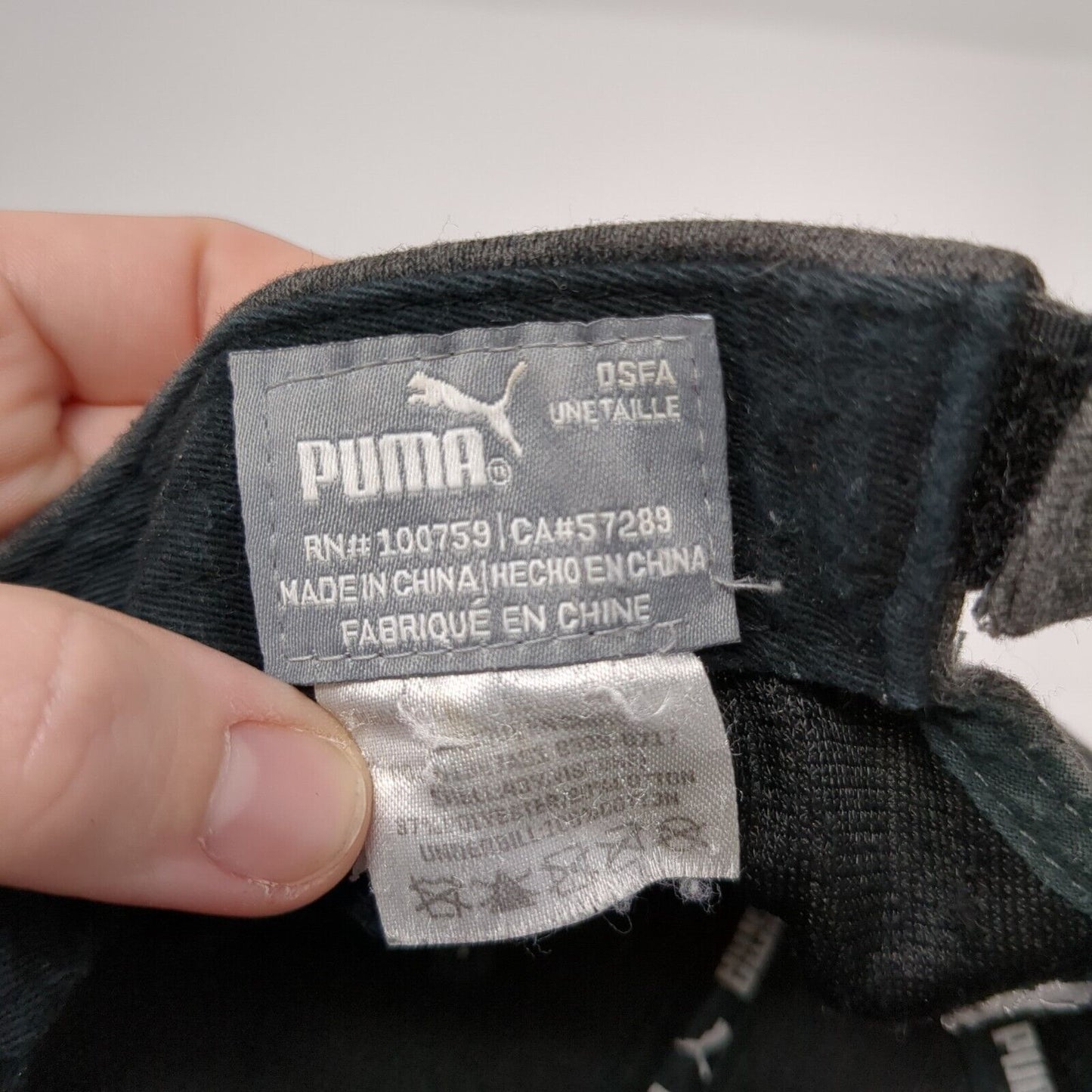 PUMA Strapback Hat Gray OSFA Solid Adjustable Embroidered Vent Holes
