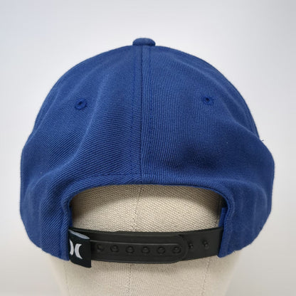 Hurley Snapback Hat Blue One Size Hawaii Embroidery Island Map Print Flat Brim