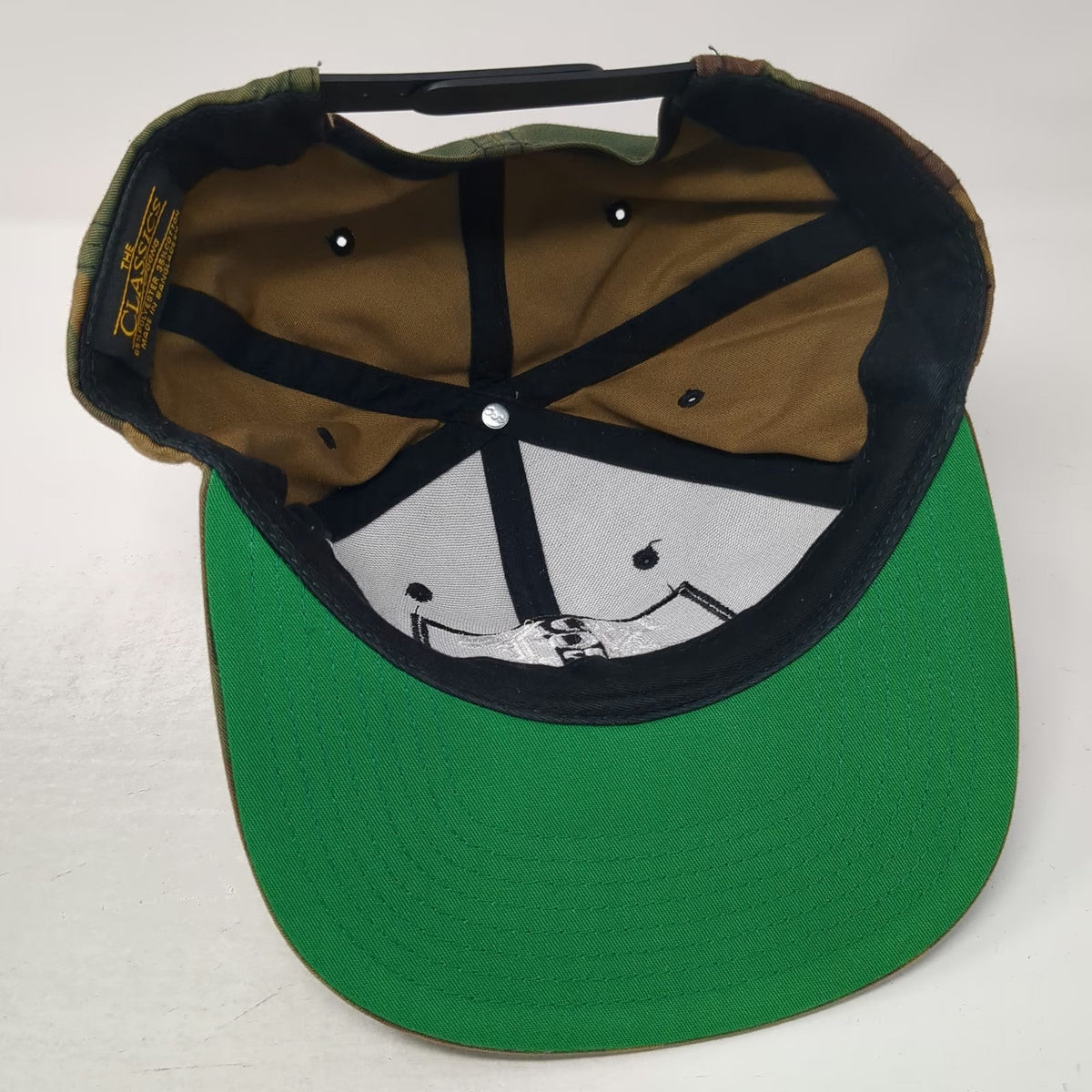 Yupoong Snapback Green OSFM Lions Not Sheep Woodland Camo Flat Brim Patch Hat