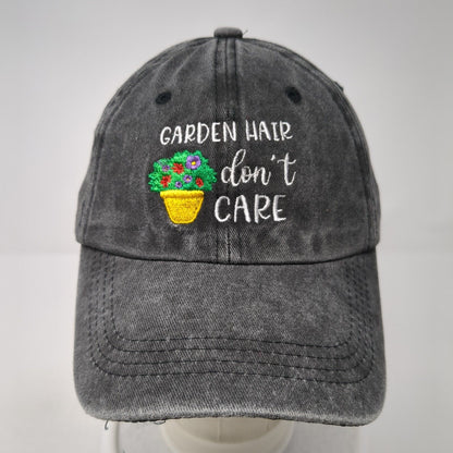 Garden Hair Don't Care Slideback Hat Gray One Size Adjustable 6 Panel