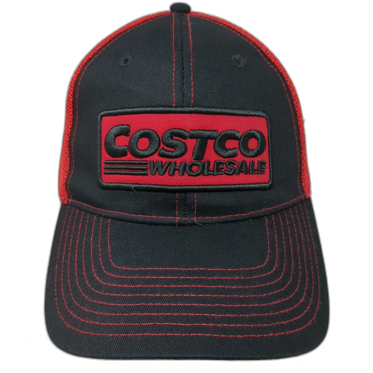 Bamko Costco Wholesale Trucker Hat Black Red One Size Mesh Snapback Patch Logo