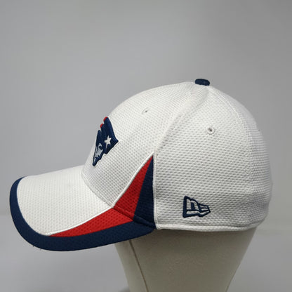 New England Patriots NFL New Era Cap White Size M 39THIRTY Stretch Fit Blue