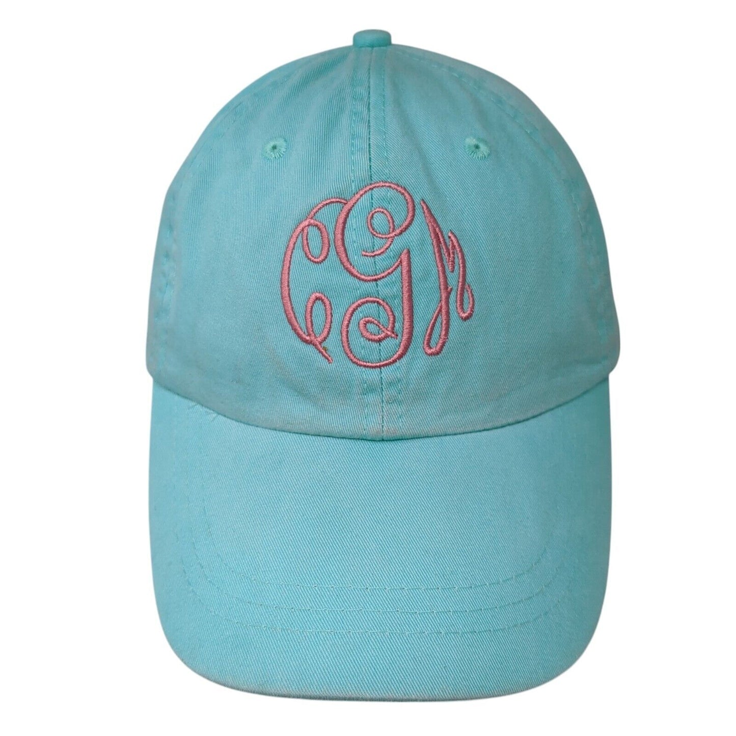 Monogram Slideback Hat Blue One Size Adjustable Embroidered 6 Panel Adams