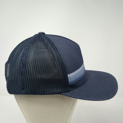 The North Face Trucker Hat Blue One Size Mountain Graphic Mesh Snapback Flexfit