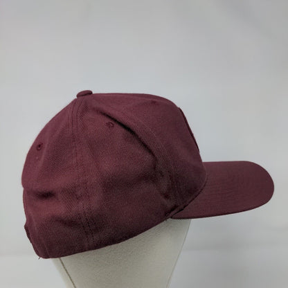 Brixton Mfg Co Snapback Hat Red OSFA Adjustable Embroidered Vented Holes 6 Panel