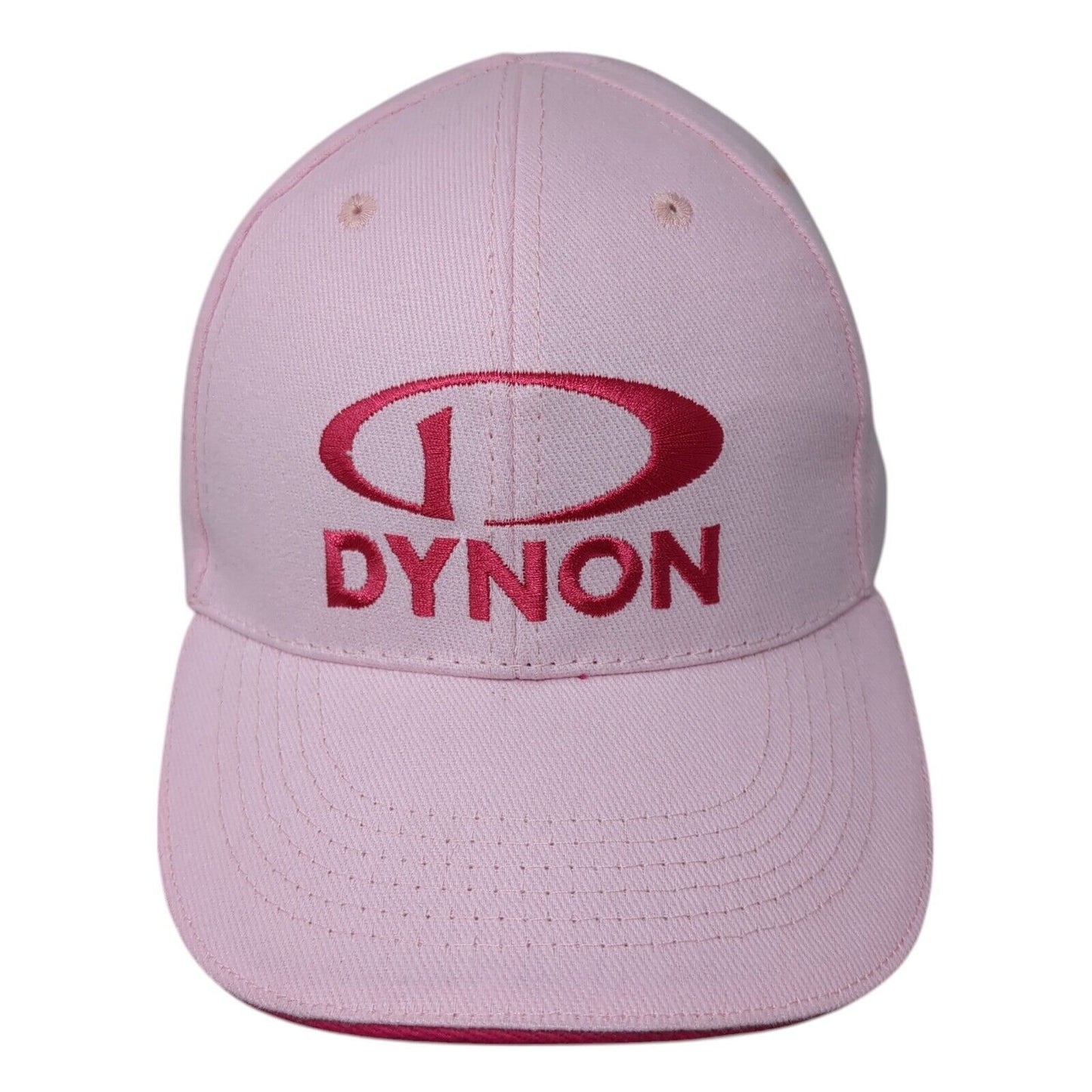 DYNON Strapback Hat Pink One Size Adjustable Embroidered 6 Panel Cotton