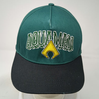 Six Flags Aquaman 5 Panel Hat Green Black One Size Snapback Cotton DC Comics