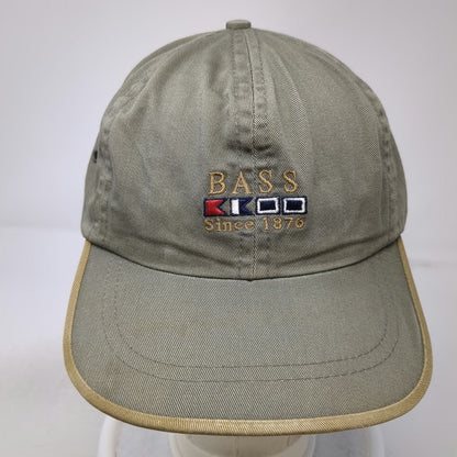 G.H. Bass & Co. Baseball Cap Green Nautical Flags Leather Slideback Hat Vintage