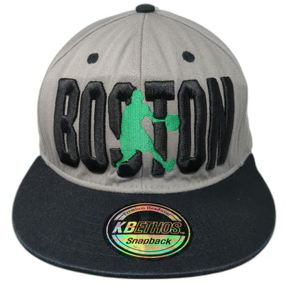 KBETHOS Snapback Hat Gray One Size Boston Basketball 3D Embroidery Flat Brim