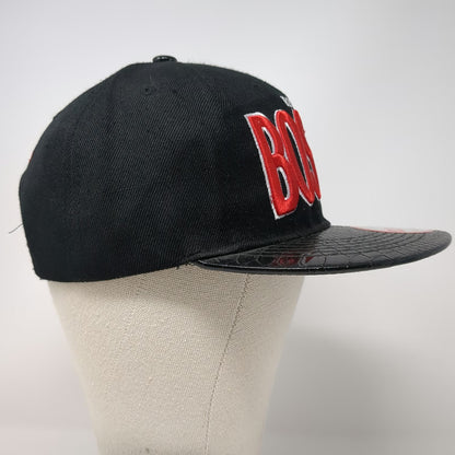 New League Boston Snapback Black One Size Faux Snakeskin Brim Underbrim Hat