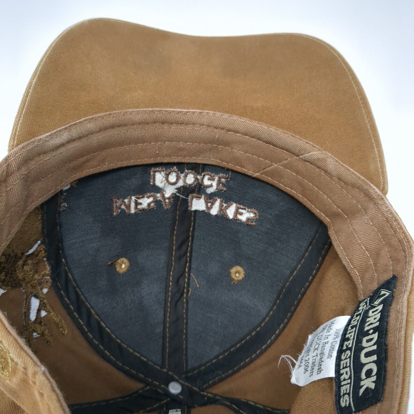 Mesa Lakes Lodge Colorado Strapback Hat Brown OS Adjustable Embroidered Dri-Duck