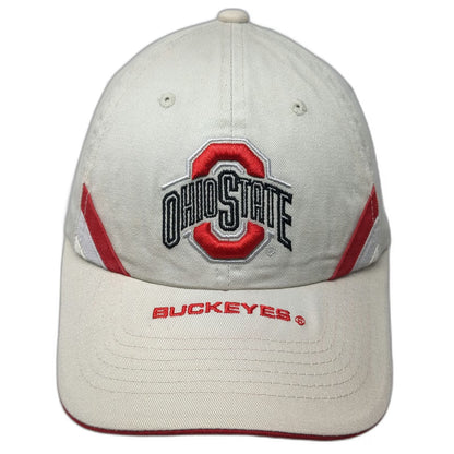 Headmaster Ohio State Buckeyes NCAA Beige Red One Size Strapback Embroidery Hat